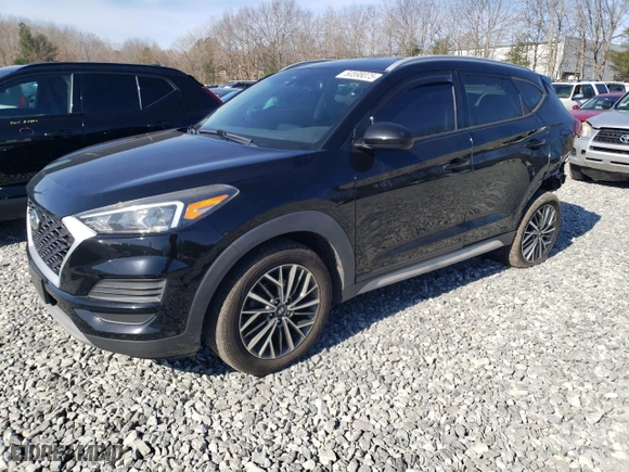 2019 Hyundai Tucson SEL with VIN KM8J3CAL1KU028144, listed as a Copart auction lot 50598075 with 84,543 mi miles and Salvage Title. Bid and sale history available at carsss.com. Image 1.