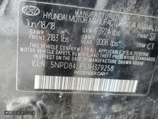 2018 Hyundai Elantra Value Edition with VIN 5NPD84LF5JH379258, listed as a Copart auction lot 51187905 with 114,519 mi miles and Clean Title. Bid and sale history available at carsss.com. Image 12.