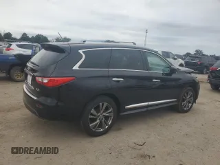 2013 Infiniti JX35 with VIN 5N1AL0MN5DC336213, listed as a Copart auction lot 76327014 with 126,852 mi miles and Salvage Title. Bid and sale history available at carsss.com. Image 3.