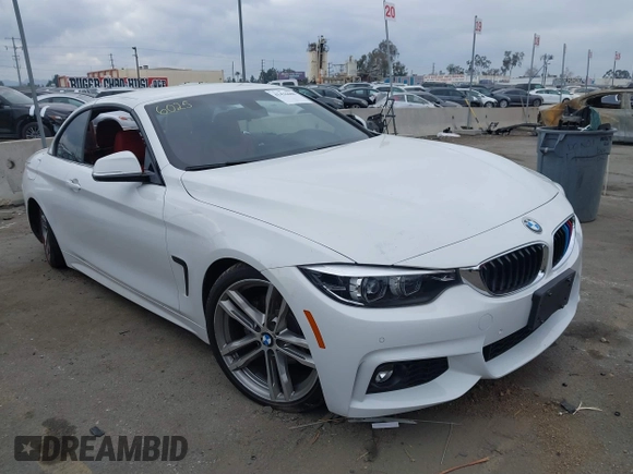 2018 BMW 4 Series 430i with VIN WBA4Z1C53JEC72907, listed as a IAAI auction lot 41436608 with 43,121 mi miles and . Bid and sale history available at carsss.com. Image 1.