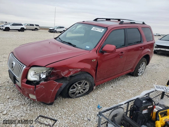 2009 Mercury Mariner Premier with VIN 4M2CU87G59KJ26384, listed as a Copart auction lot 42447775 with 115,695 mi miles and Salvage Title. Bid and sale history available at carsss.com. Image 1.