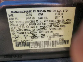 2006 Nissan Maxima 3.5 SE with VIN 1N4BA41E26C820309, listed as a Copart auction lot 76773204 with 151,256 mi miles and Salvage Title. Bid and sale history available at carsss.com. Image 13.