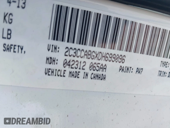 2013 Chrysler 300 with VIN 2C3CCABGXDH699096, listed as a IAAI auction lot 41614034 with 136,344 mi miles. Bid and sale history available at carsss.com. Image 9.