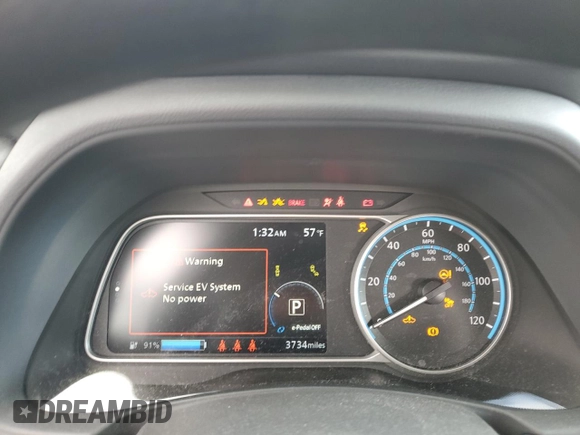 2024 Nissan LEAF S with VIN 1N4AZ1BV7RC556039, listed as a Copart auction lot 49458035 with 3,734 mi miles and Salvage title. Bid and sale history available at DreamBid. Image 9.