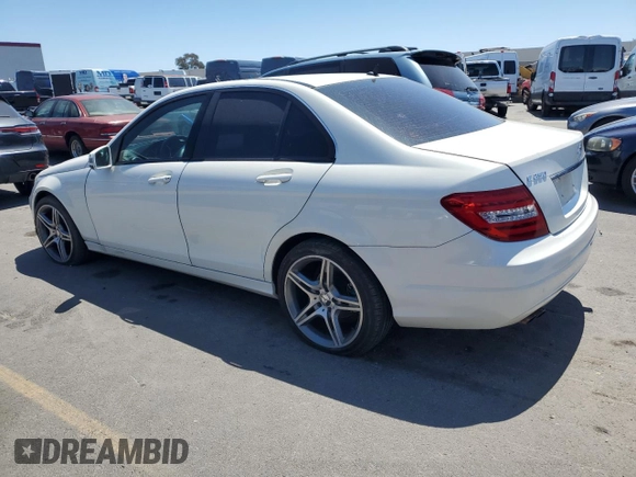 2012 Mercedes-Benz C with VIN WDDGF4KB9CA678589, listed as a Copart auction lot 56344084 with 46,850 mi miles and Salvage title. Bid and sale history available at DreamBid. Image 2.