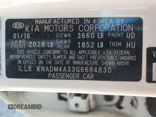 2016 Kia Rio LX with VIN KNADM4A33G6684830, listed as a Copart auction lot 50565905 with 86,738 mi miles and Salvage Title. Bid and sale history available at carsss.com. Image 12.