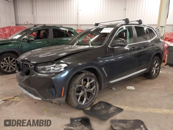 2022 BMW X3 xDrive30i with VIN 5UX53DP09N9K75829, listed as a IAAI auction lot 41646561 with Not Provided miles and . Bid and sale history available at DreamBid. Image 17.