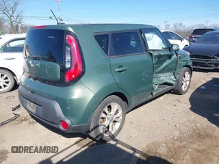 2014 Kia Soul + with VIN KNDJP3A59E7027515, listed as a IAAI auction lot 41841665 with 120,152 mi miles. Bid and sale history available at carsss.com. Image 4.