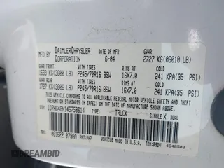2004 Dodge Dakota SLT with VIN 1D7HG48N14S758614, listed as a IAAI auction lot 41907403 with 242,343 mi miles. Bid and sale history available at carsss.com. Image 9.