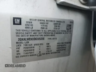 2013 GMC Terrain SLT with VIN 2GKALWEKXD6305256, listed as a Copart auction lot 62185445 with 92,451 mi miles and Non repairable. Bid and sale history available at DreamBid. Image 14.
