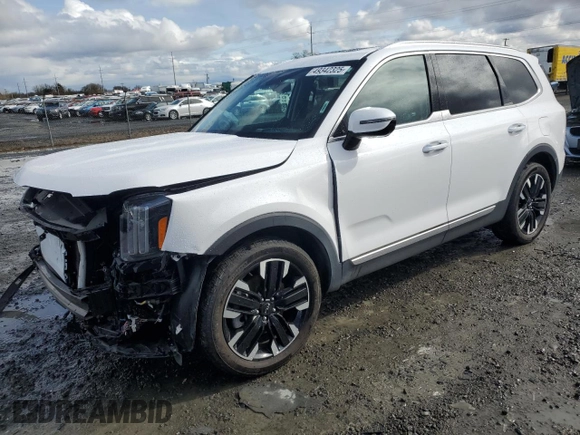 2023 Kia Telluride SX Prestige X-Pro with VIN 5XYP5DGC9PG350576, listed as a Copart auction lot 49342325 with 23,397 mi miles and Salvage title. Bid and sale history available at DreamBid. Image 1.