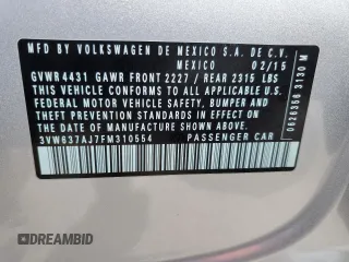 2015 Volkswagen Jetta Sedan Hybrid SEL Premium with VIN 3VW637AJ7FM310554, listed as a Copart auction lot 79337953 with 115,248 mi miles. Bid and sale history available at carsss.com. Image 14.