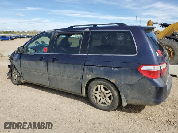 2006 Honda Odyssey EX-L z VIN 5FNRL38706B128265, wystawiony jako Copart lot #58715415 z przebiegiem 377 656 mil mil oraz Szkoda całkowita • Salvage title. Historia ofert i sprzedaży dostępna na DreamBid. Obrazek 2.