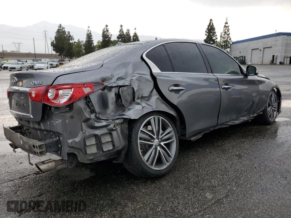 2015 Infiniti Q50 Sport with VIN JN1BV7AP9FM353341, listed as a Copart auction lot 59407675 with 87,181 mi miles and Salvage title. Bid and sale history available at DreamBid. Image 3.