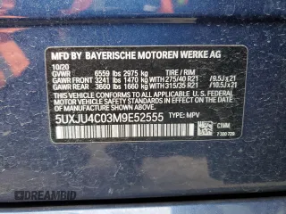 2021 BMW X5 M50i with VIN 5UXJU4C03M9E52555, listed as a Copart auction lot 48171365 with 64,731 mi miles and Salvage Title. Bid and sale history available at carsss.com. Image 15.