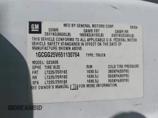 2005 Chevrolet Express Cargo with VIN 1GCGG25V651130764, listed as a IAAI auction lot 42494021 with 203,357 mi miles and . Bid and sale history available at DreamBid. Image 9.