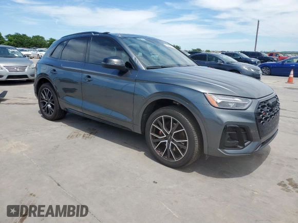 2023 Audi SQ5 Premium Plus with VIN WA1B4AFY1P2112007, listed as a Copart auction lot 57800185 with 21,101 mi miles and Salvage title. Bid and sale history available at DreamBid. Image 4.