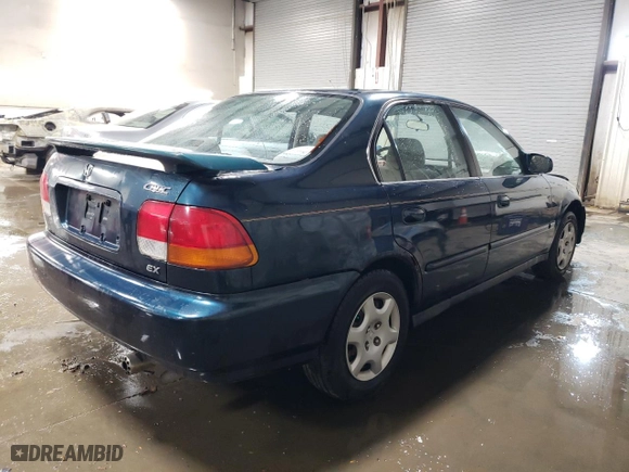 1998 Honda Civic EX with VIN 1HGEJ8649WL012457, listed as a Copart auction lot 76780314 with 150,709 mi miles and Salvage Title. Bid and sale history available at carsss.com. Image 3.