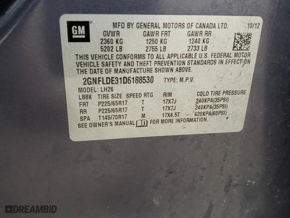 2013 Chevrolet Equinox LT with VIN 2GNFLDE31D6188530, listed as a Copart auction lot 43978045 with 211,265 mi miles and Salvage Title. Bid and sale history available at carsss.com. Image 15.