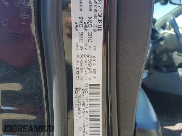 2019 Dodge Durango GT Plus with VIN 1C4RDJDGXKC536206, listed as a Copart auction lot 54305345 with 60,419 mi miles and Salvage title. Bid and sale history available at DreamBid. Image 13.