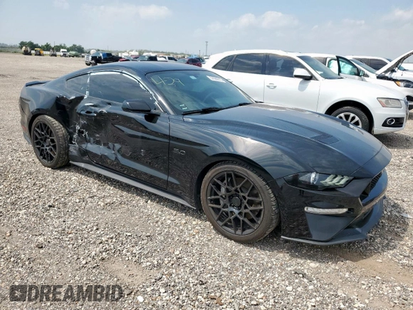 2018 Ford Mustang GT with VIN 1FA6P8CF9J5153412, listed as a Copart auction lot 57088015 with 67,031 mi miles and Salvage title. Bid and sale history available at DreamBid. Image 4.