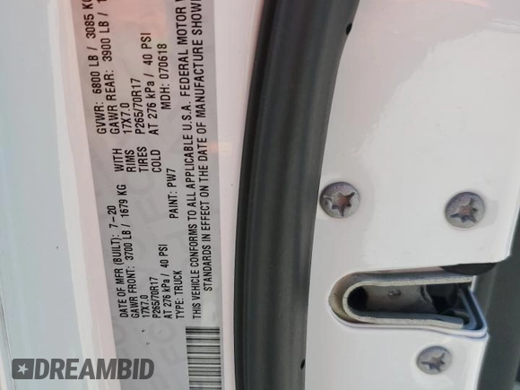 2020 Ram 1500 Express с VIN 3C6RR6KG8LG224652, выставлен на аукционе Copart как лот 49632665 с пробегом 72 573 миль миль и Списание • Salvage title. История ставок и продаж доступна на DreamBid. Изображение 13.