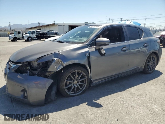 2012 Lexus CT 200h with VIN JTHKD5BH8C2116437, listed as a Copart auction lot 57914565 with 110,327 mi miles and Salvage title. Bid and sale history available at DreamBid. Image 1.