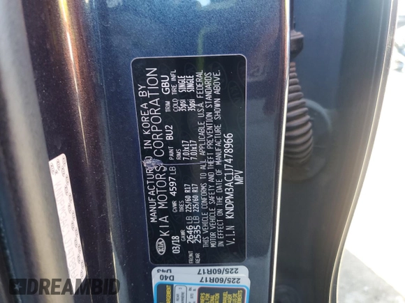 2018 Kia Sportage LX with VIN KNDPM3AC1J7478966, listed as a Copart auction lot 49420255 with 121,558 mi miles and Salvage Title. Bid and sale history available at carsss.com. Image 13.