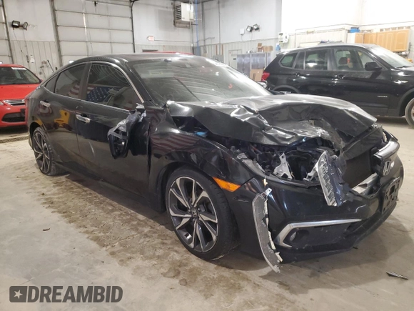 2020 Honda Civic Sedan Touring with VIN 19XFC1F97LE011280, listed as a Copart auction lot 88878665 with 77,160 mi miles and Salvage Title. Bid and sale history available at carsss.com. Image 4.