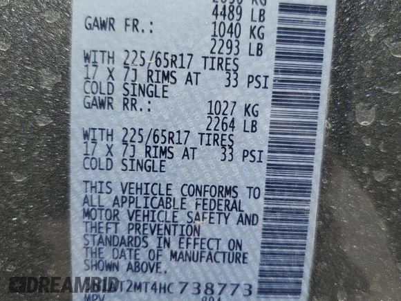 2017 Nissan Rogue SL with VIN 5N1AT2MT4HC738773, listed as a Copart auction lot 56377645 with 104,234 mi miles and Salvage title. Bid and sale history available at DreamBid. Image 13.