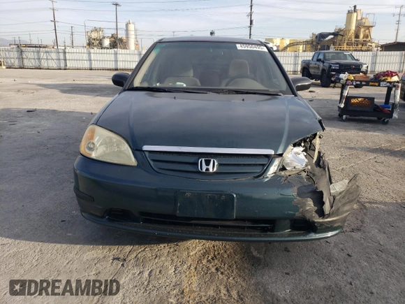 2001 Honda Civic LX with VIN JHMES15591S001856, listed as a Copart auction lot 45950495 with 98,466 mi miles and Salvage Title. Bid and sale history available at carsss.com. Image 5.