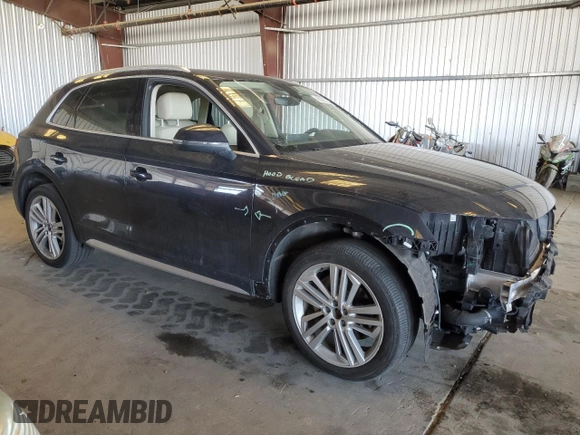 2018 Audi Q5 Premium Plus with VIN WA1BNAFY6J2163328, listed as a Copart auction lot 65366225 with 58,391 mi miles and Salvage title. Bid and sale history available at DreamBid. Image 4.