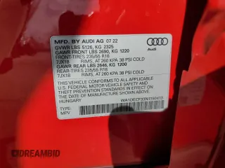 2022 Audi Q3 S line Premium with VIN WA1DECF33N1150413, listed as a Copart auction lot 43773895 with 43,800 mi miles and Salvage Title. Bid and sale history available at DreamBid. Image 15.