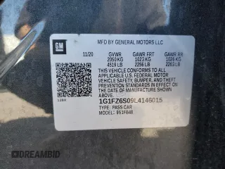 2020 Chevrolet Bolt EV Premier with VIN 1G1FZ6S09L4146015, listed as a Copart auction lot 50474115 with 20,270 mi miles and Salvage title. Bid and sale history available at DreamBid. Image 15.