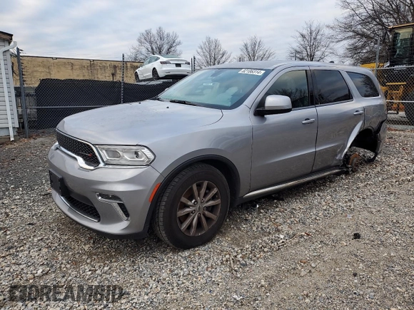 2021 Dodge Durango SXT Plus with VIN 1C4RDJAGXMC765329, listed as a Copart auction lot 82186314 with 66,852 mi miles and Salvage title. Bid and sale history available at DreamBid. Image 1.