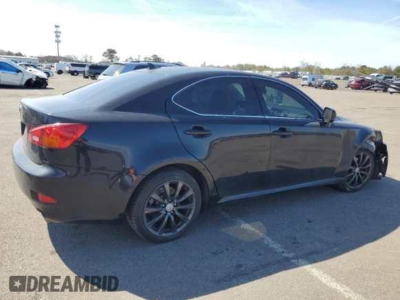 2007 Lexus IS 250 with VIN JTHCK262X72018577, listed as a Copart auction lot 50782315 with 108,024 mi miles and Salvage Title. Bid and sale history available at carsss.com. Image 3.