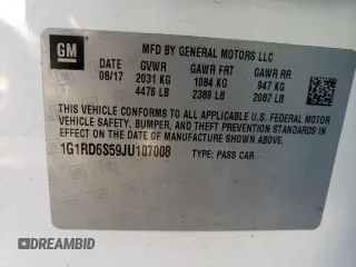 2018 Chevrolet Volt Premier with VIN 1G1RD6S59JU107008, listed as a Copart auction lot 39558823 with 88,124 mi miles. Bid and sale history available at carsss.com. Image 12.