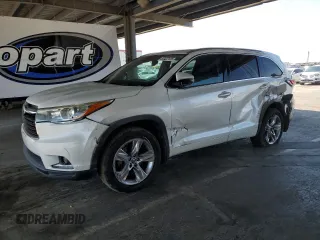 2016 Toyota Highlander Limited with VIN 5TDDKRFH0GS274495, listed as a Copart auction lot 63422125 with 91,466 mi miles and Salvage title. Bid and sale history available at DreamBid. Image 1.