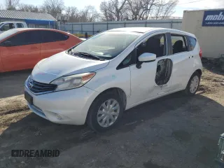 2015 Nissan Note S Plus with VIN 3N1CE2CP9FL381784, listed as a Copart auction lot 43768865 with 98,334 mi miles and Salvage Title. Bid and sale history available at DreamBid. Image 1.
