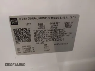 2023 GMC Terrain SLE z VIN 3GKALTEG4PL169930, wystawiony jako IAAI lot #41506508 z przebiegiem 13 728 mil mil oraz . Historia ofert i sprzedaży dostępna na DreamBid. Obrazek 9.