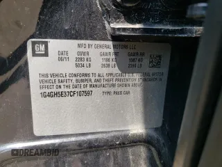 2012 Buick LaCrosse Premium 3 with VIN 1G4GH5E37CF107597, listed as a Copart auction lot 64068815 with 83,731 mi miles and Salvage title. Bid and sale history available at DreamBid. Image 12.