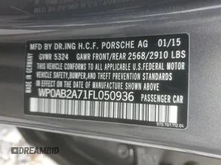 2015 Porsche Panamera 4S z VIN WP0AB2A71FL050936, wystawiony jako Copart lot #63699513 z przebiegiem 43 262 mil mil oraz . Historia ofert i sprzedaży dostępna na DreamBid. Obrazek 12.
