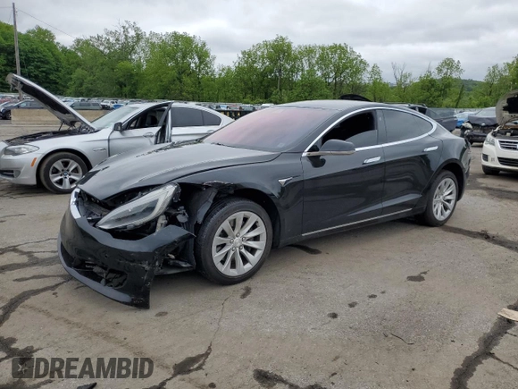 2018 Tesla Model S 75D with VIN 5YJSA1E22JF234262, listed as a Copart auction lot 57954755 with 62,375 mi miles and Salvage title. Bid and sale history available at DreamBid. Image 1.