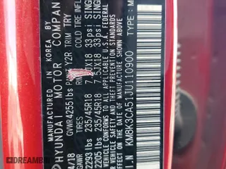 2018 Hyundai Kona Limited with VIN KM8K3CA51JU110900, listed as a Copart auction lot 49400525 with 64,276 mi miles and Salvage Title. Bid and sale history available at carsss.com. Image 12.