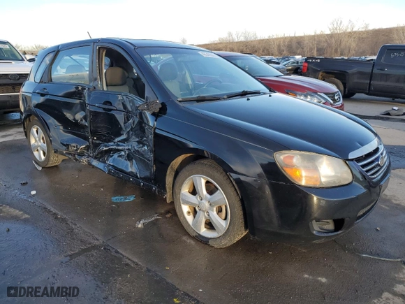 2008 Kia Spectra with VIN KNAFE161685017639, listed as a Copart auction lot 46548305 with NaN miles and Salvage Title. Bid and sale history available at carsss.com. Image 4.