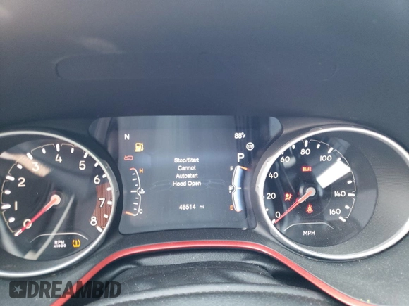 2018 Jeep Compass Trailhawk with VIN 3C4NJDDB8JT307863, listed as a Copart auction lot 66038444 with 46,514 mi miles and Salvage Title. Bid and sale history available at carsss.com. Image 9.