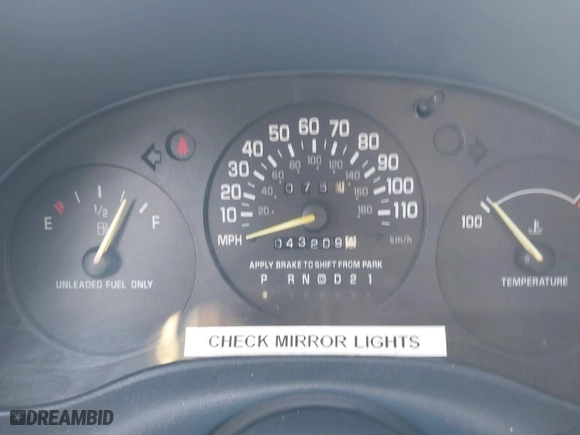 1997 Chevrolet Lumina with VIN 2G1WL52M0V9170010, listed as a IAAI auction lot 41862504 with 43,209 mi miles. Bid and sale history available at carsss.com. Image 7.