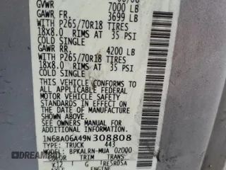 2009 Nissan Titan XE with VIN 1N6BA06A49N308808, listed as a Copart auction lot 51779705 with 246,325 mi miles and Salvage Title. Bid and sale history available at carsss.com. Image 15.