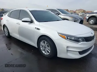 2016 Kia Optima LX with VIN KNAGT4L39G5103589, listed as a IAAI auction lot 41586470 with 104,351 mi miles and . Bid and sale history available at carsss.com. Image 1.