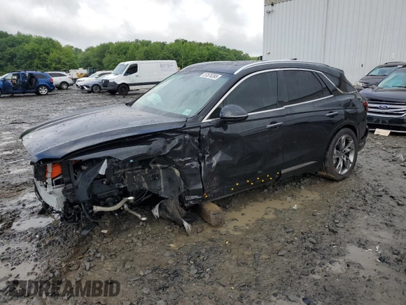 2023 Genesis GV70 Advanced with VIN 5NMMCET14PH000281, listed as a Copart auction lot 57876395 with 24,842 mi miles and Salvage title. Bid and sale history available at DreamBid. Image 1.